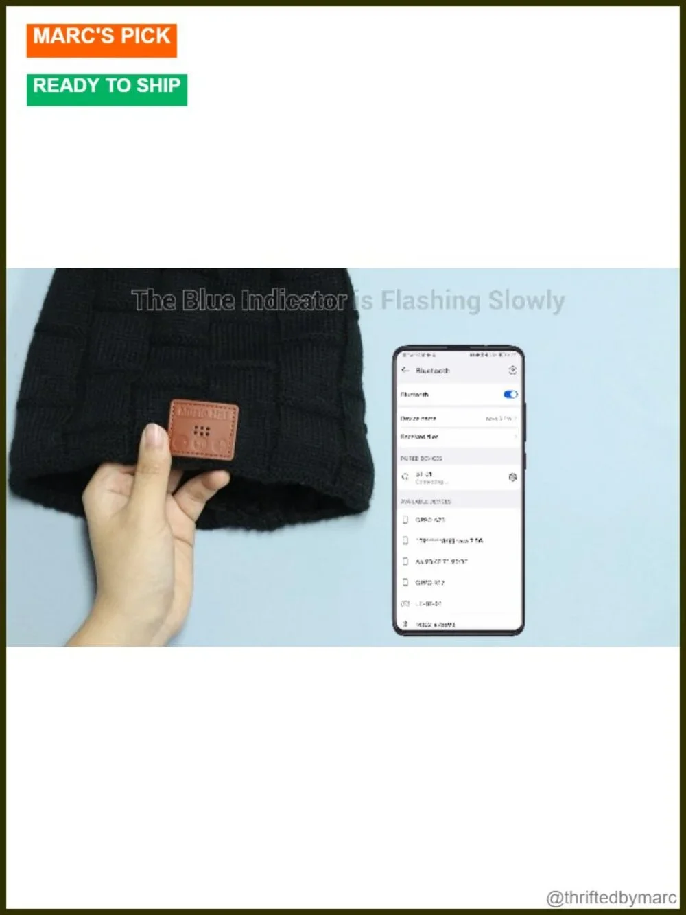 Bluetooth Beanie with Ponytail Hole, Wireless Headphones Hat